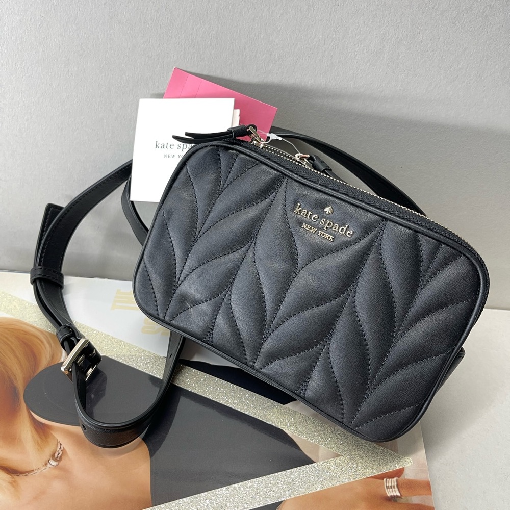 (new+tag) Kate Spade double zip belt bag fit IPhone Pro Max